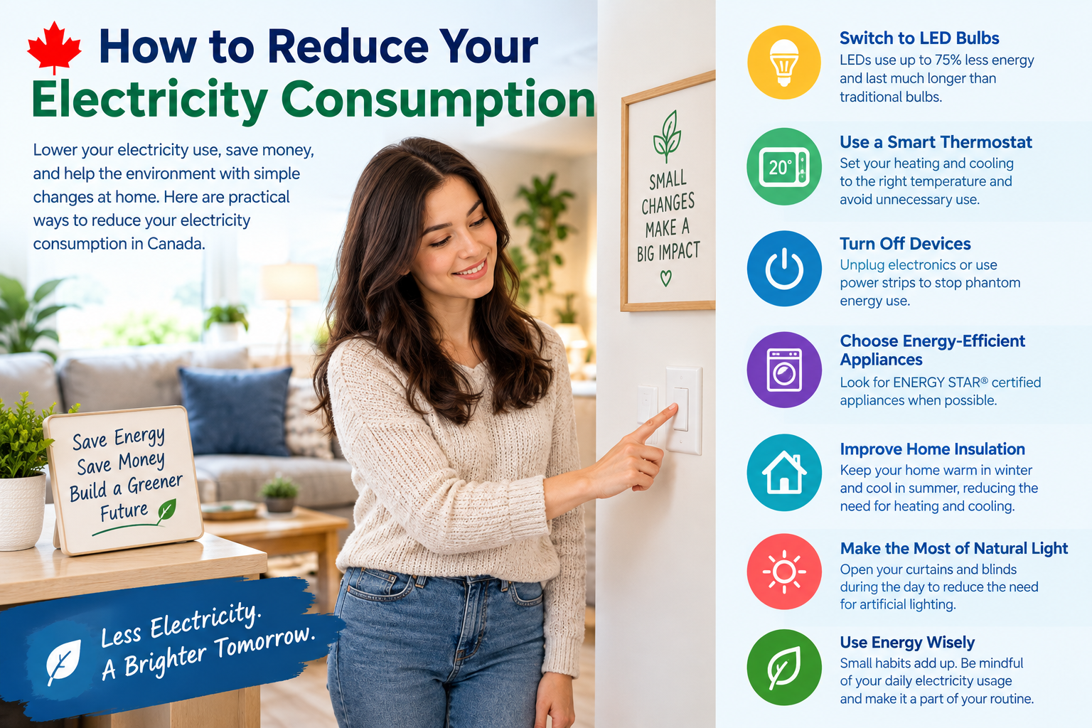 How to reduce electricity consumption in Canada